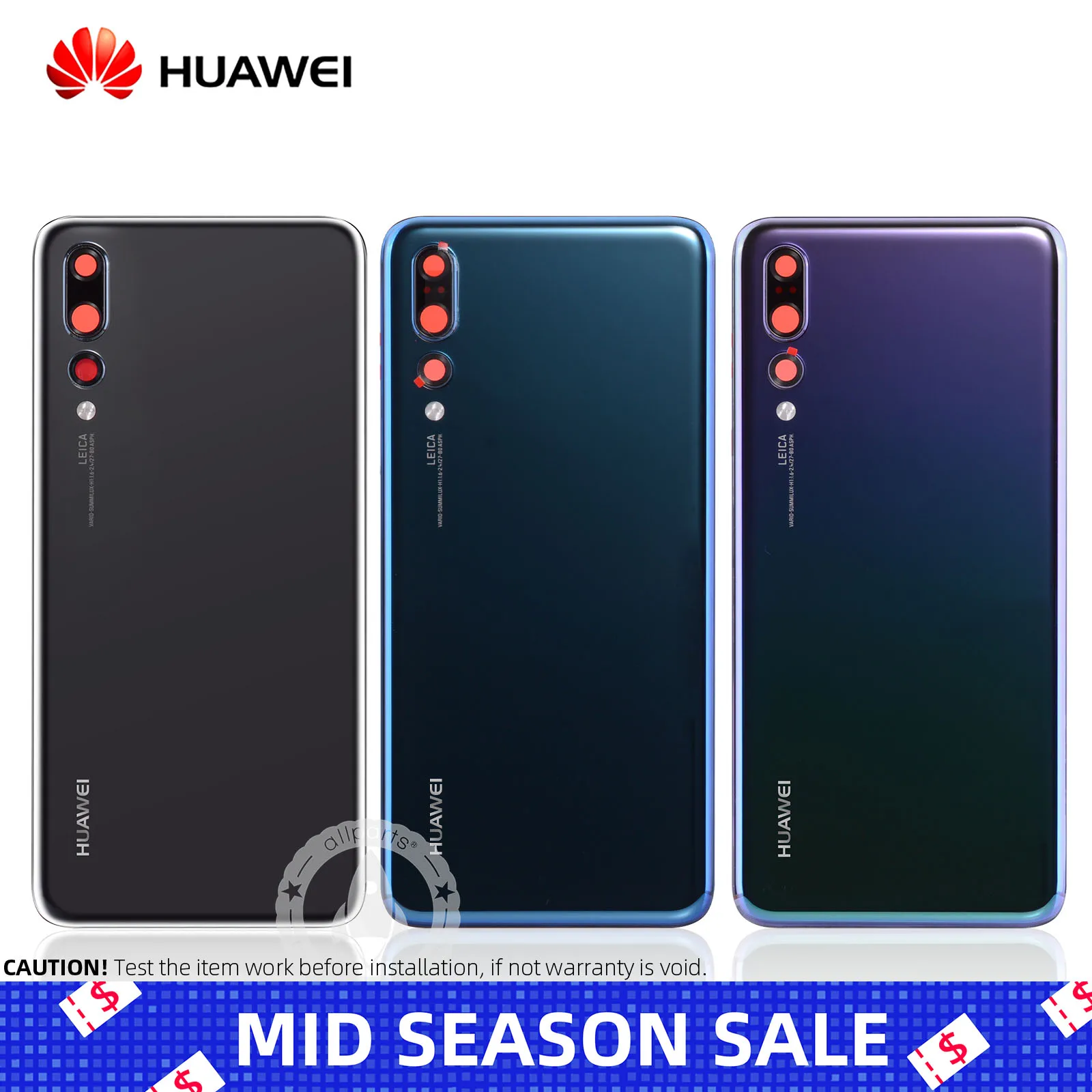 

Original Rear Back Housing For Huawei P20 Pro Battery Cover Door with Camera Lens for Huawei P20 Pro Back Glass Replacement