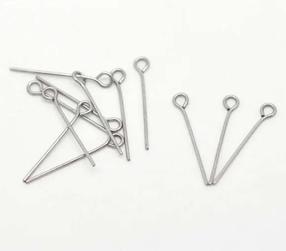 LASPERAL 500PCs Stainless Steel Eye Pins Jewelry Findings Pins For