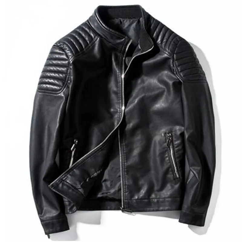 2019 Business Fashion Leather Jacket Men's Fall Winter Clothing Men Casual Coat | Мужская одежда