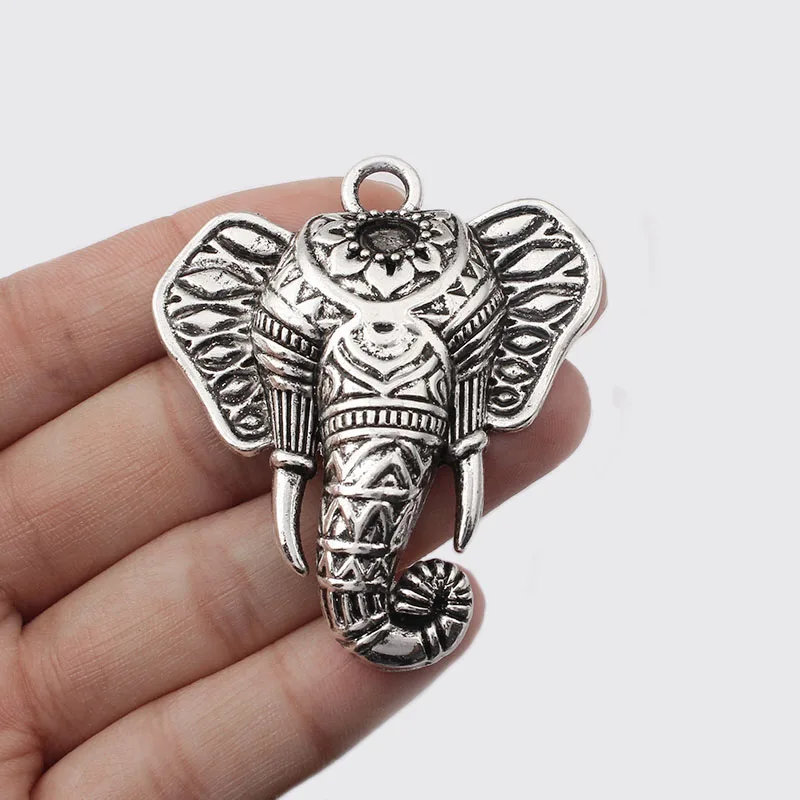 

5Pcs Fashion Jewelry Antique Silver Lucky Thai Elephant Head Pendants Beads Charm For Necklace Jewelry Making Findings