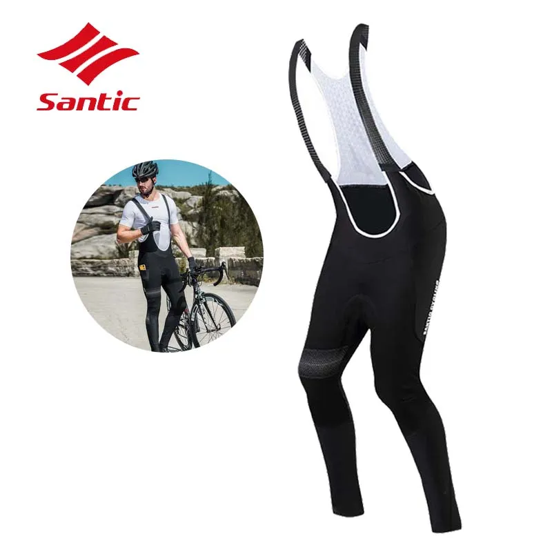 

Santic Men Cycling Warm and Windproof Reflective Bike Cycling Bib Shorts Straps Cycling Bike Shorts Jacket Breathable Clothing