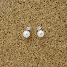 Новые креативные серьги-гвоздики из стерлингового серебра 925 пробы могут быть разделены на две износ четыре когтя 6 мм 8 мм маленькие серьги из бусин