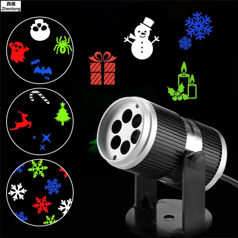 

4 Types Christmas LED Projector Light Disco DJ Activated Moving Dynamic Snowflake RGB Halloween Christmas Decorations for Home