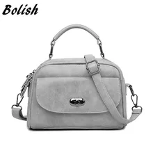 Bolish Nubuck Leather Women handbag Vintage Women Messenger Bag Fashion Lock Female Shoulder Bag Shell Stlye Women Bag