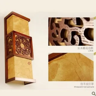 Chinese antique carved wooden wall bed bedroom hallway classical lamps,imported imitation sheepskin