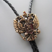 Античный Золотой русский двуглавый имперский Орел Стразы Боло галстук ожерелье галстук