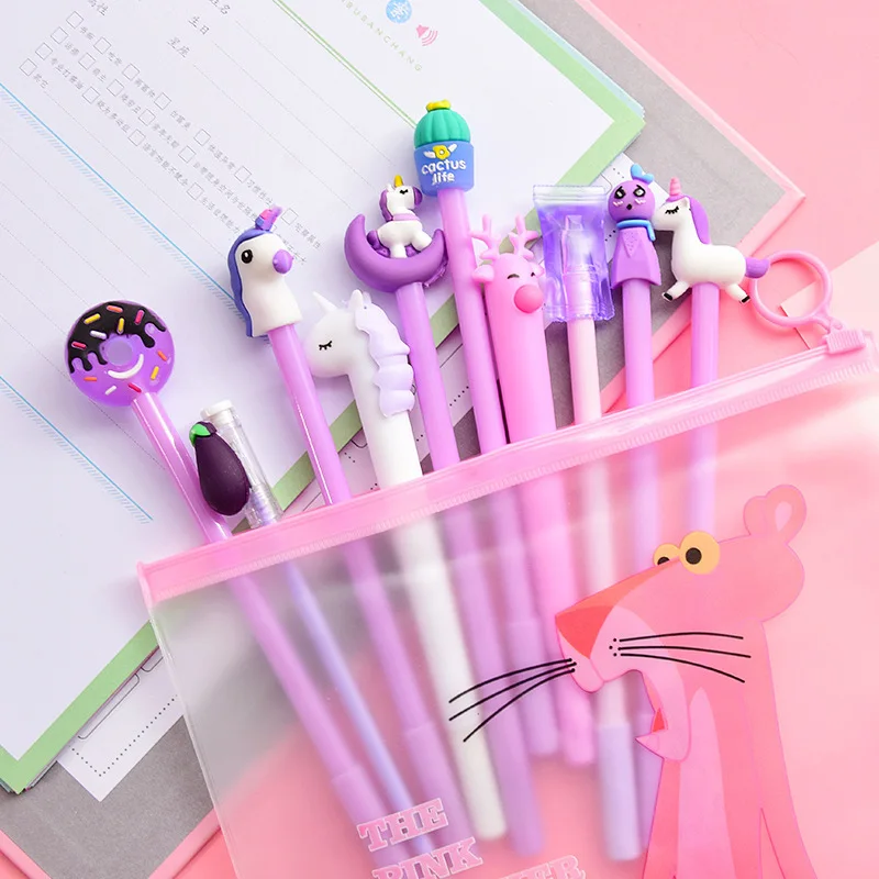 10Pcs/Set Gel Pen Unicorn Pen Stationery Kawaii School Supplies Gel Ink Pen School Stationery Office Suppliers Pen Kids Gifts - Цвет: 7