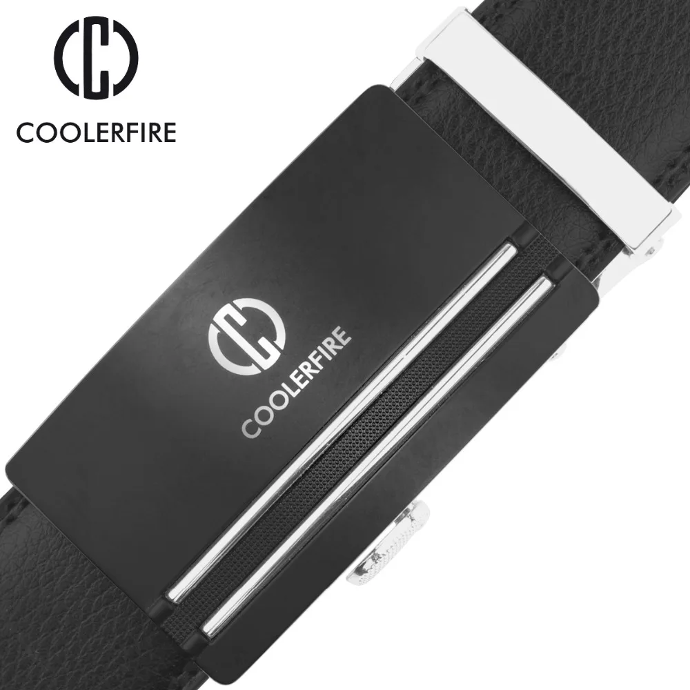 Мужские ремни COOLERFIRE модные из натуральной коровьей кожи с автоматической