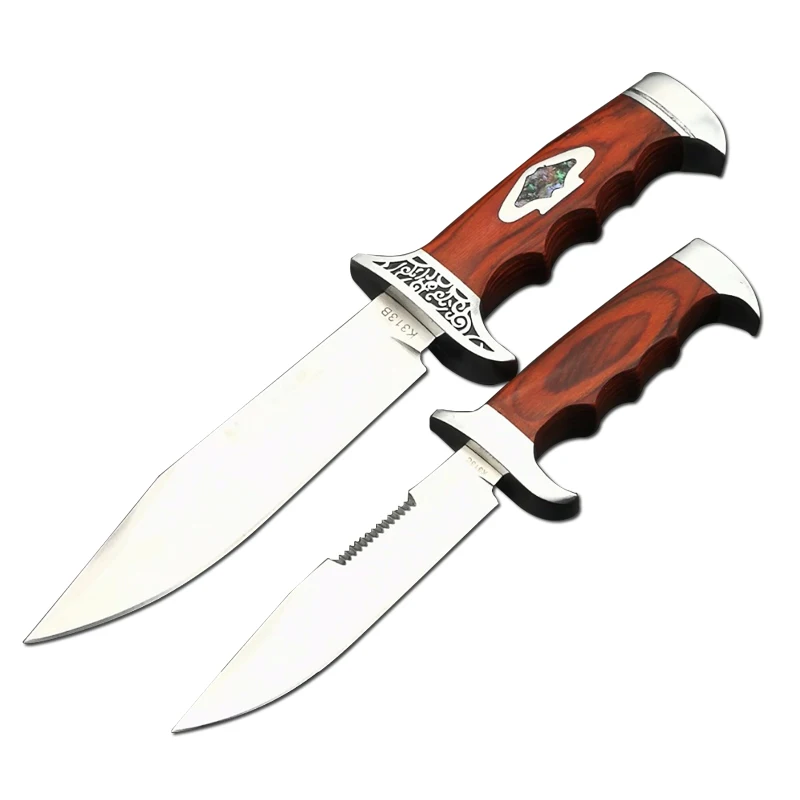

ToughKeng Brother Knives Combination Tactical Hunting Fixed Blade Knife Wood Handle ParaMilitary Survival Knife
