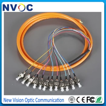 

12 Core 1.5M Multimode OM2,50cm from Cable to Connector, FC/UPC 12Colored PVC Jacket Bundle Pigtail MM Fiber Optic Pigtail