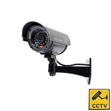 YobangSecurity Outdoor Indoor Fake Dummy Imitation CCTV Security Camera with Blinking Flashing Light Bullet Shape black