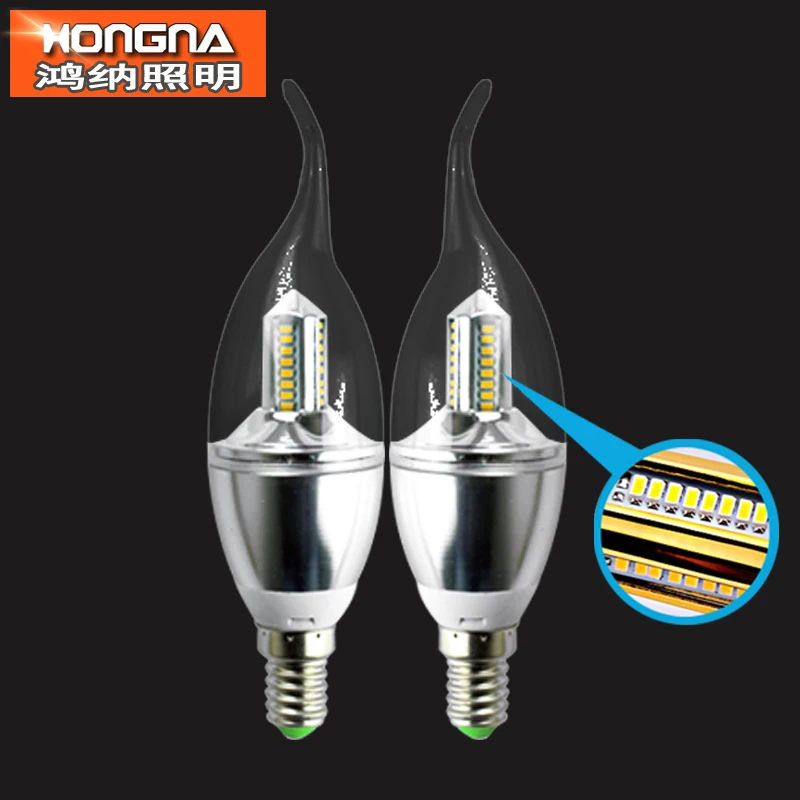 

High Quality AC110/22V 3W LED Bulb E14 Socket Candle Light Bulb Super Bright LED Lights Lamp Bulb