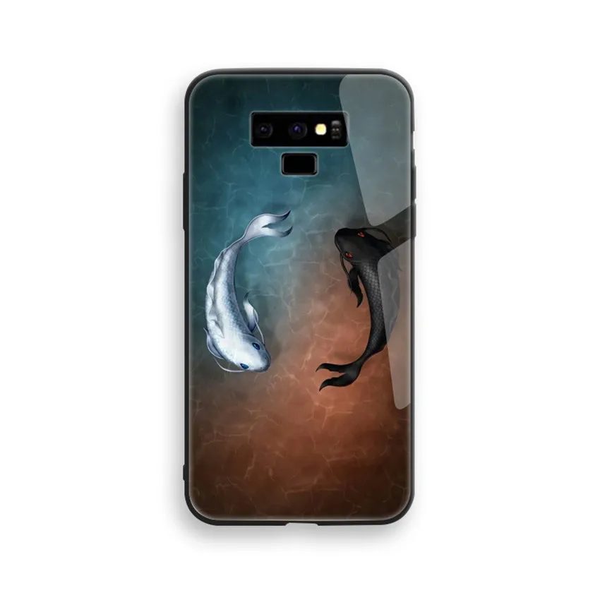 Painted Glass Case For Samsung galaxy note 9 Case Tempered Glass Silicon Protective Cover Cases For Samsung note 8 s9 s8 plus (13)