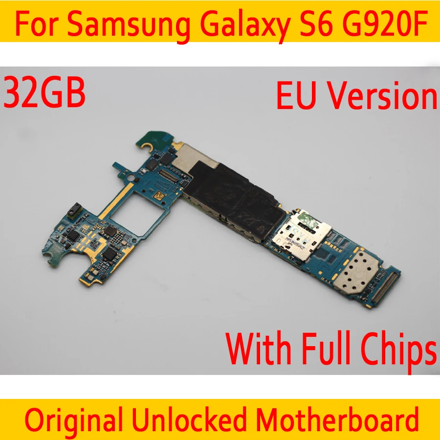 Европейская версия для samsung Galaxy S6 G920F материнская плата с ОС, оригинальная разблокированная материнская плата для samsung G920F, хорошо протестирована