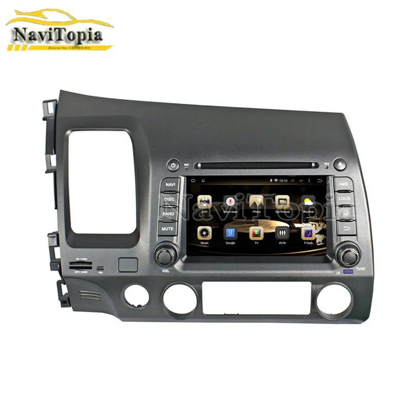Perfect NAVITOPIA 4G RAM 64G ROM PX6 Android 9.0 Car DVD Multimedia Player GPS Navigation for Honda Civic left driving 2006-2011 9