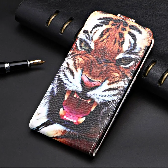 Бизнес винтажный флип чехол для Vernee Thor E Case специальная крышка PU и вниз простая милая сумка для телефона - Цвет: tiger