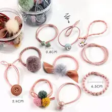 10 комплектов конского хвоста волосы на кольцевом креплении аксессуары привязанные высокой индивидуальности простой, маленький, резиновый ремешок веревка для волос Sen Женская Резина