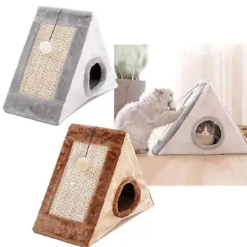 

TPFOCUS Cat Sisal Hemp Scratch Climbing Board with Small Plush Ball Pet Toy for Protecting Furniture