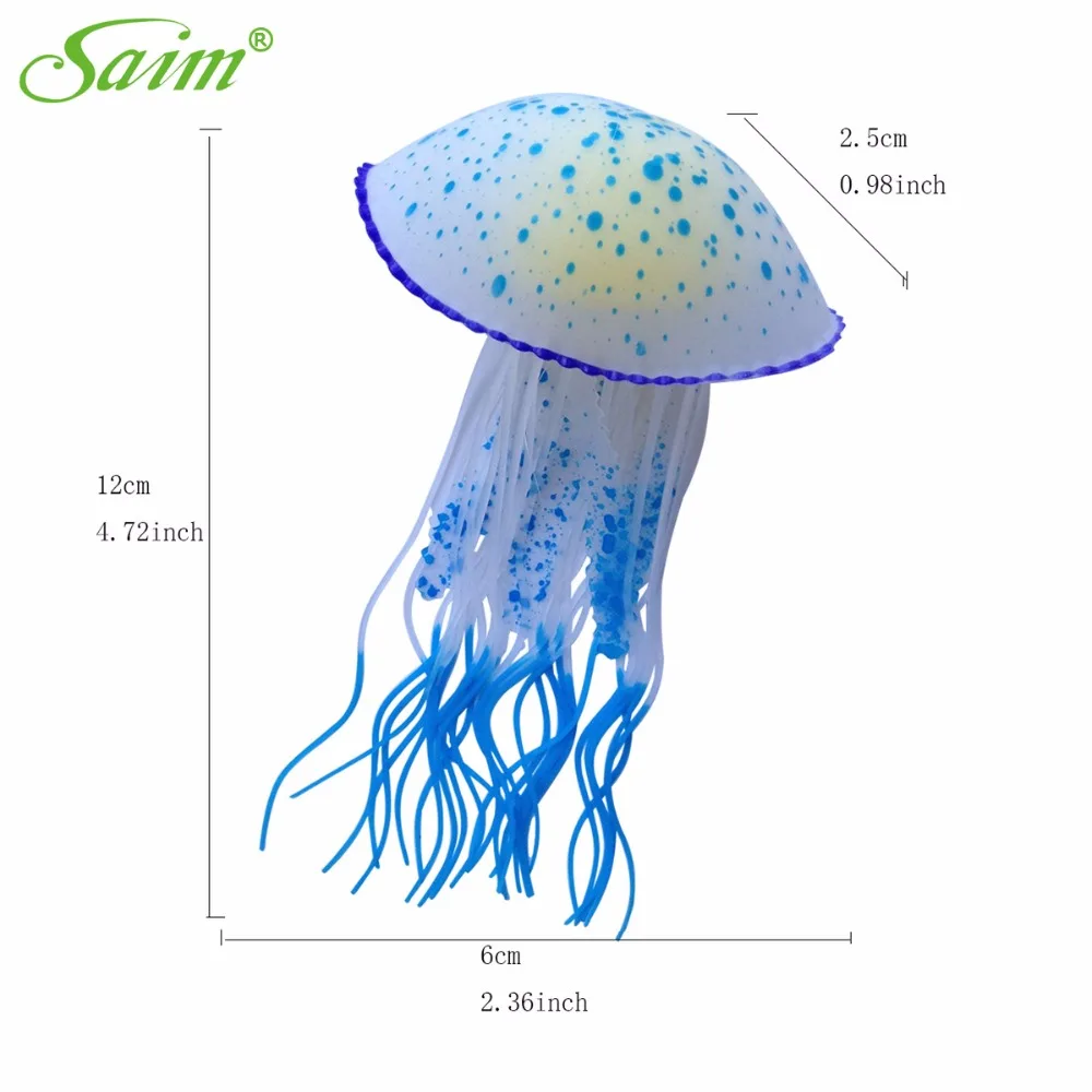12 см аквариумные украшения для аквариума Резиновые Искусственные пятнистые Медузы фоновые украшения Acuarios Медузы для аквариума