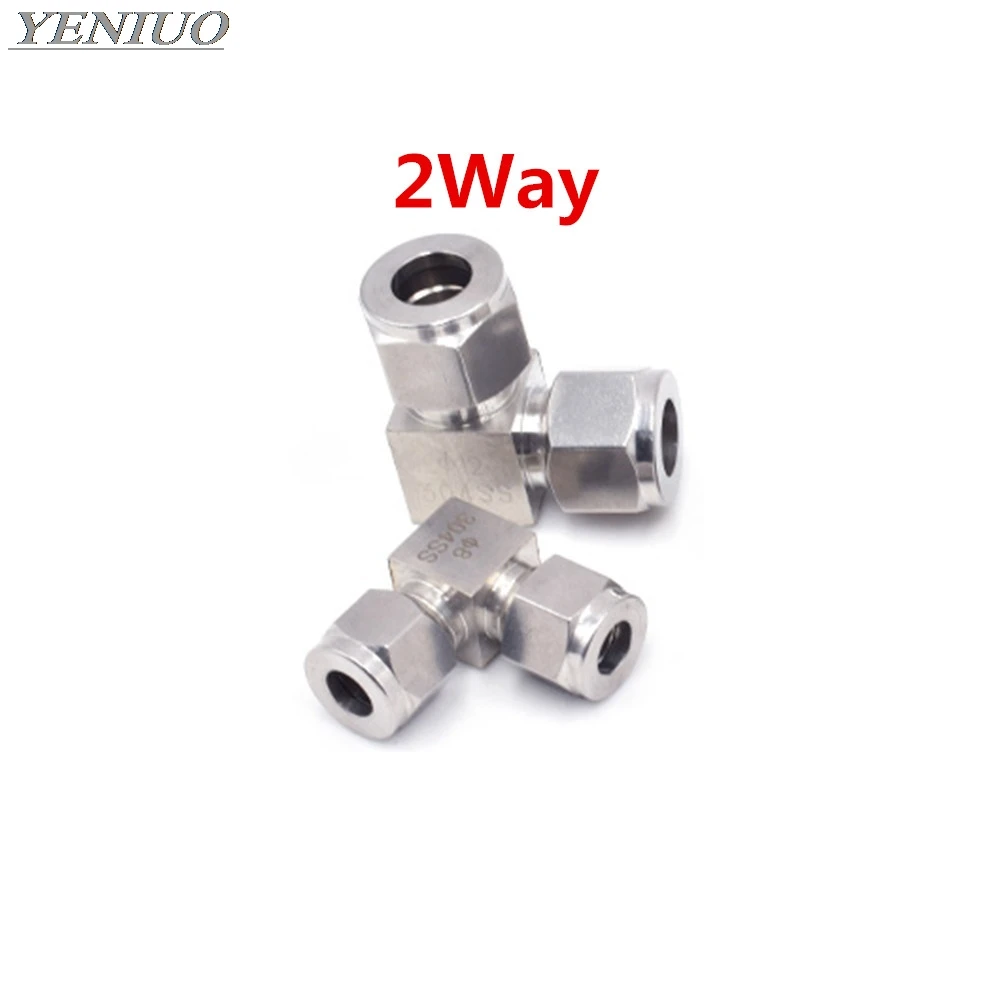 2Way 3Way 4Way 3 4 6 8 10 12 мм трубы OD 304 SS из нержавеющей стали двойной наконечник соединительные фитинги