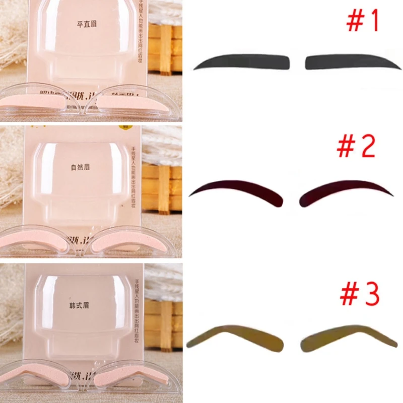 

HUAMAINLI Eyebrow Template Stamp Sponge Stencils Eye Lazy Quick Makeup Tool Seal Cream