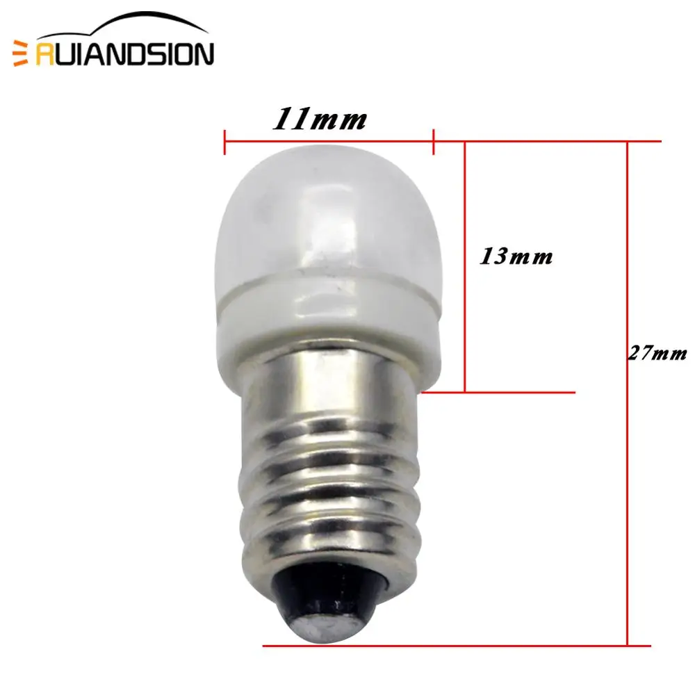 2 шт. лампы E10 светодиодный 3v 6v 12v 1smd лампа 0 5 w 5050 белый Резьбовая пробка индикатор