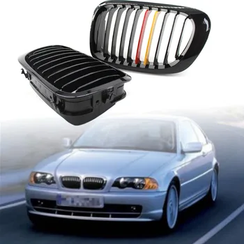 

For 98-02 BMW E46 M3 3 Series 2Dr Front Gloss Black M-color Kidney Grill Grille
