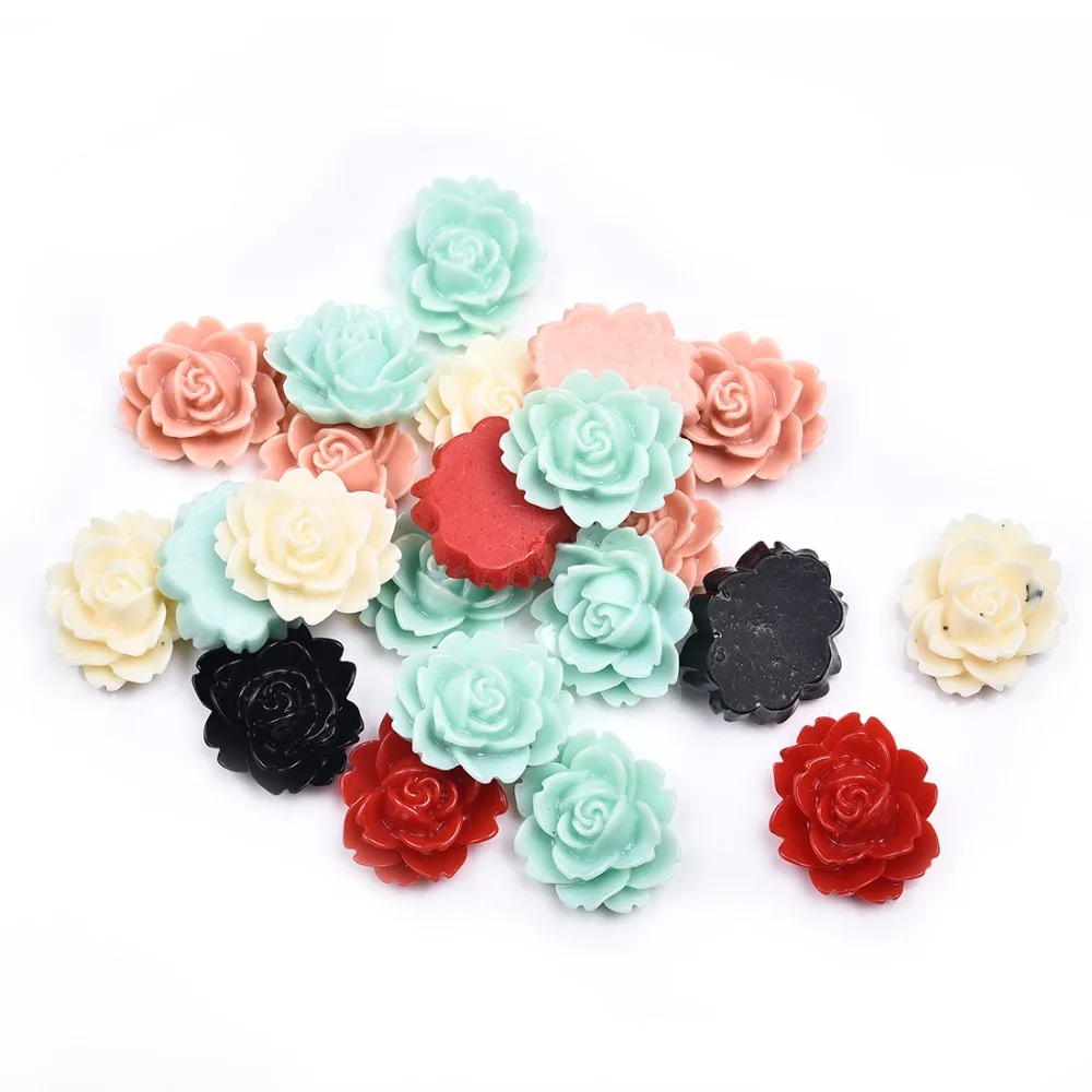 

Scrapbooking Christmas Cabochons Kawaii MIni Figurines Crafts Resin Flower 50 Mixed Flatback Cabochon Embellishments 18x14mm