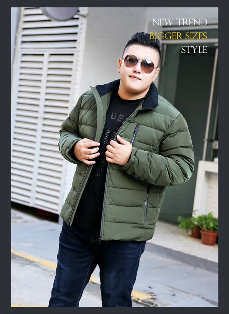 Новая зимняя куртка мужская теплая куртка Модная парка Повседневная куртка короткая утолщение большой размер XL-9XL 10XL Мужская Черная куртка