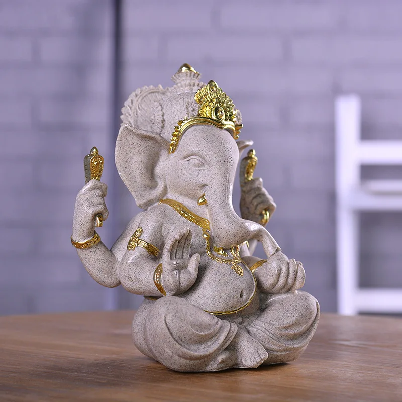 VILEAD 8," природный песчаник индийский слон Бог статуэтки индийский бог Ганеш статуэтки индийский фэншуй Слон-голова Бог Будда