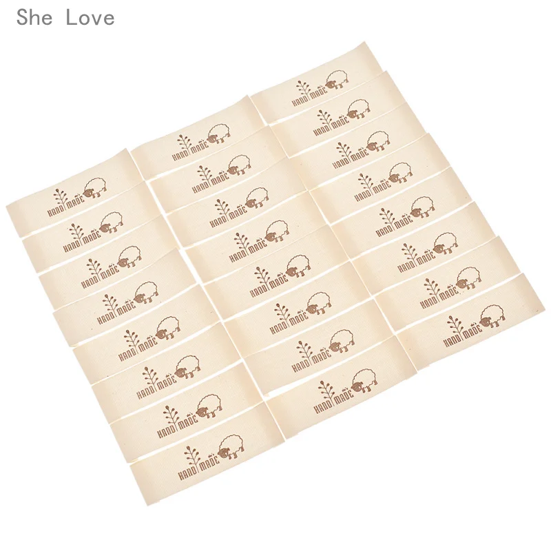 She Love 50 шт. моющиеся хлопковые этикетки ручной работы бирки на одежду этикетки для одежды Швейные аксессуары - Цвет: 2