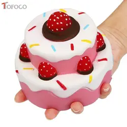 TOFOCO Новые 11 см Kawaii клубничный торт мягкими Jumbo замедлить рост игрушки антистресс мягкий Декор планки Squeeze Ароматические гаджет антистресс