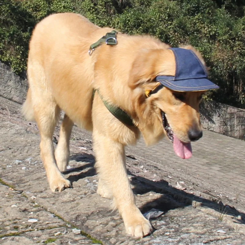 New-Pet-Dog-Sunshade-Jean-Travel-Hats-Breathable-Dog-Hat-For-Dogs-Size-Adjustable-Baseball-Cap (1)