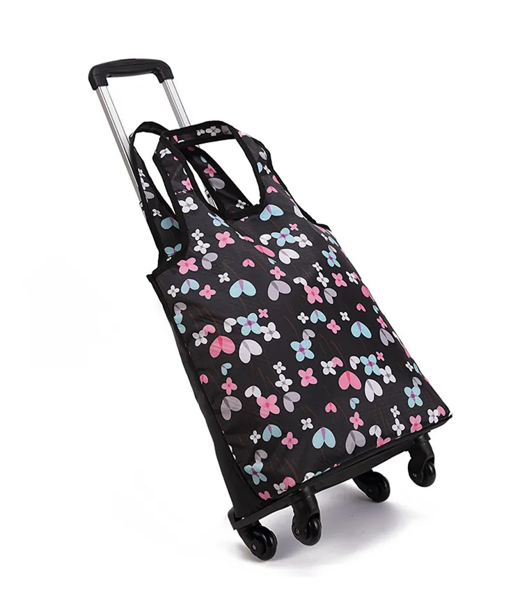Чемодан для путешествий из ткани Оксфорд, сумка для багажа на колесиках, Сумка с колесиком, корзина для покупок, тележка 53*30*18 см