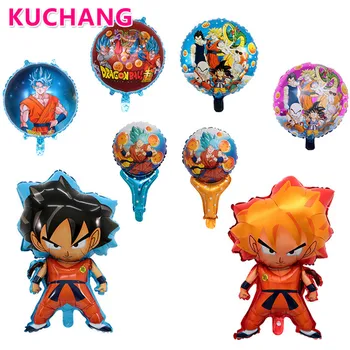 

50pcs 78*45cm Z Son Goku Dragon Ball Orange Fluorescent Hand Stick Foil Balloons Baby Shower Kid's Birthday Party DecorationsToy