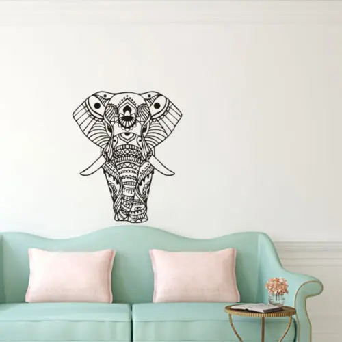 

Indian Yoga Elephant Wall Sticker Vinyl Wall Mural For Home Bedroom Decoration Art Decorative Wall Decal Removable WalpaperY-491