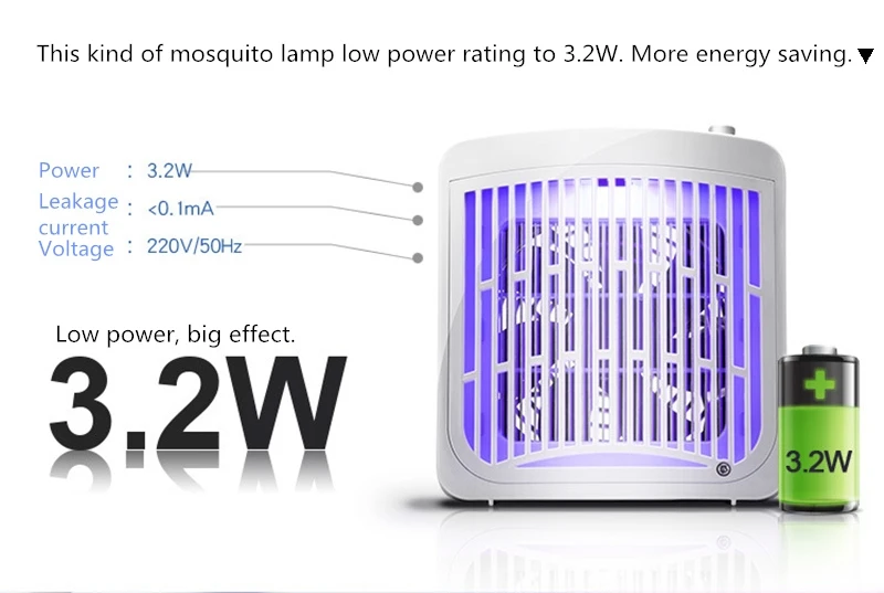 Светодиодный поражения электрическим током инсектицидная Лампа 220V блохи насекомых Репеллент от комаров 3,2 Вт Анти-ловушка для комаров светильники UVA Zapper в помещении