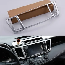АБС-пластик хром стайлинга автомобилей внутренний молдинг отделка центральной консоли gps навигационная панель украшения Наклейка для Toyota RAV4, 16, 17, 18