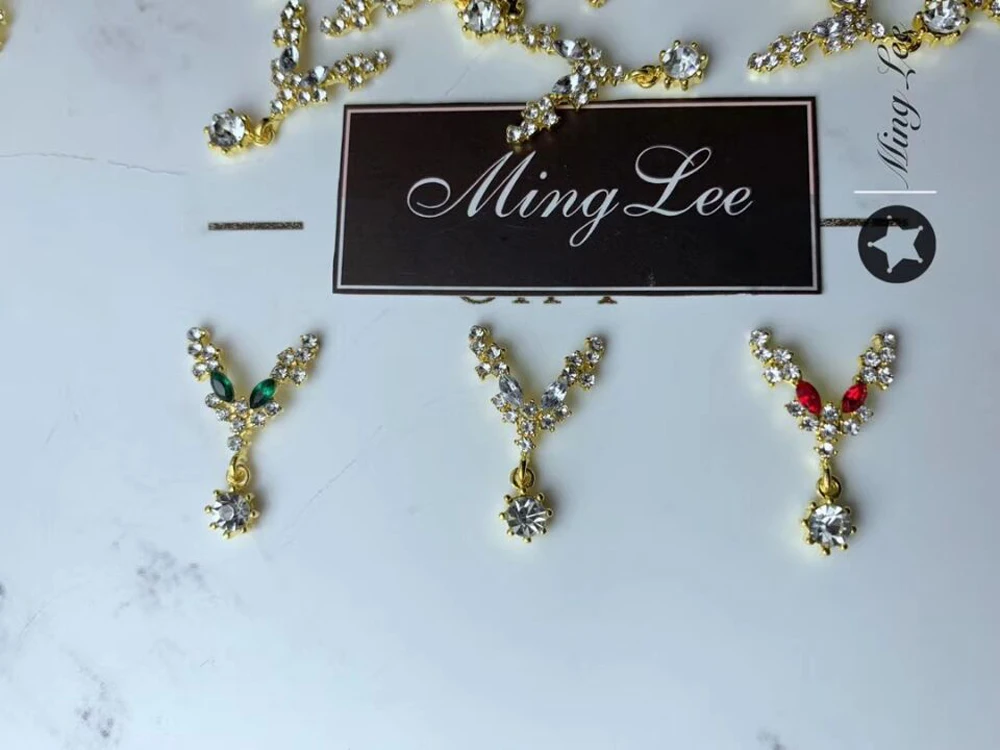 Colar de Diamante Jóias para a Arte do Unha Decoração da Jóia do Prego Pces Encantos Cristal Balançar Longo Unha Charme Hj788 - 100 3d 2 Strass e decorações
