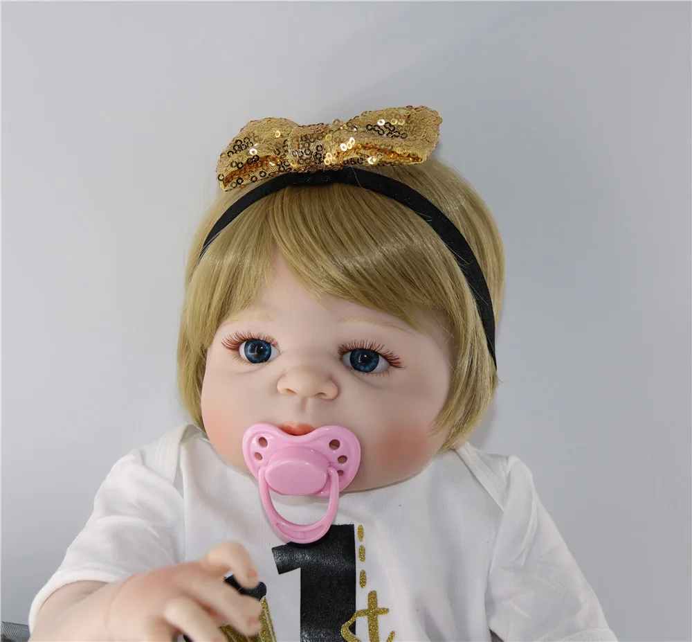 55 см полностью силиконовая кукла для новорожденных белая кожа bebe принцесса