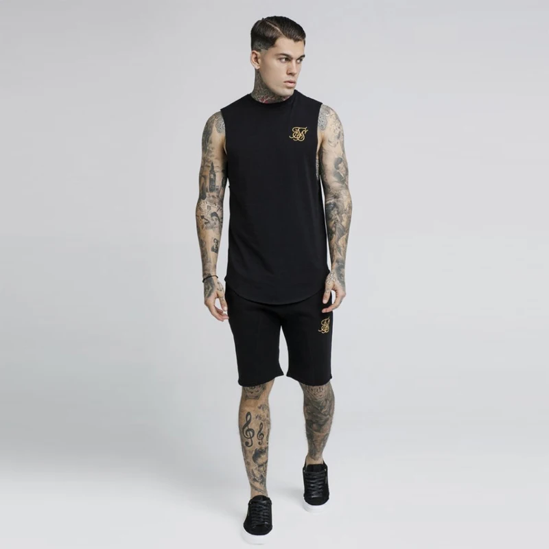 

2019 Summer Men's Fashion Cotton Sik Silk Embroidered Gym Fitness Joggers Training Shorts Brand Sports Casual Shorts Sportswear