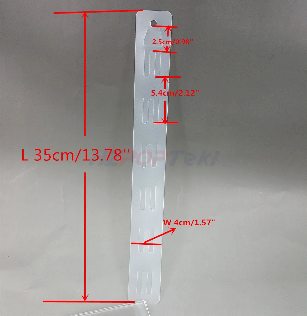 L35cm Пластик висит Дисплей товаров клип полоски в супермаркет w4cm для розничного магазина товар продвижения продукции 5000 шт