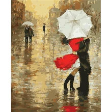 YIKEE декоративная картина маслом по номерам, картина по номерам обрамленная любовника обнимая