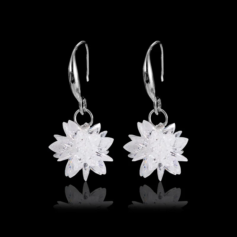 

2019 new 925 silver Earrings Female Crystal from Swarovski New woman snow glob name earrings Twins micro set hot Fashion jewelry