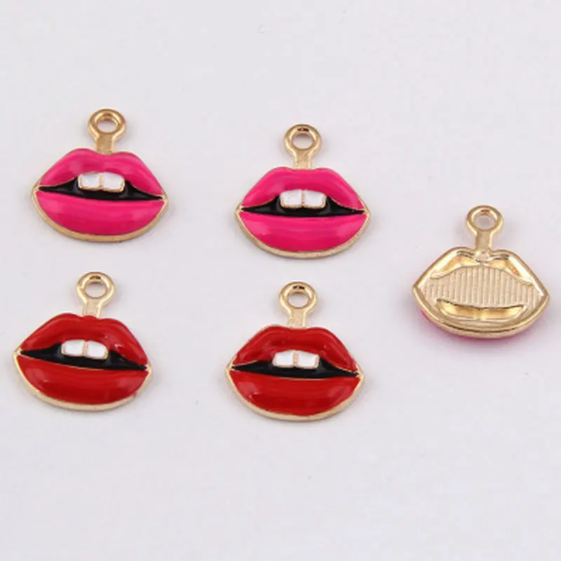 

SONGLONG Tooth lip Shape Gold pendant for bracelet/ncecklace/keychain Handworked Diy Jewelry 19*16mm
