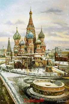 

St. Basil's Cathedral Needlework Embroidery DIY Handmade Cross Stitch Kits Crafts 14CT Counted Unprinted Home Decor Handmade
