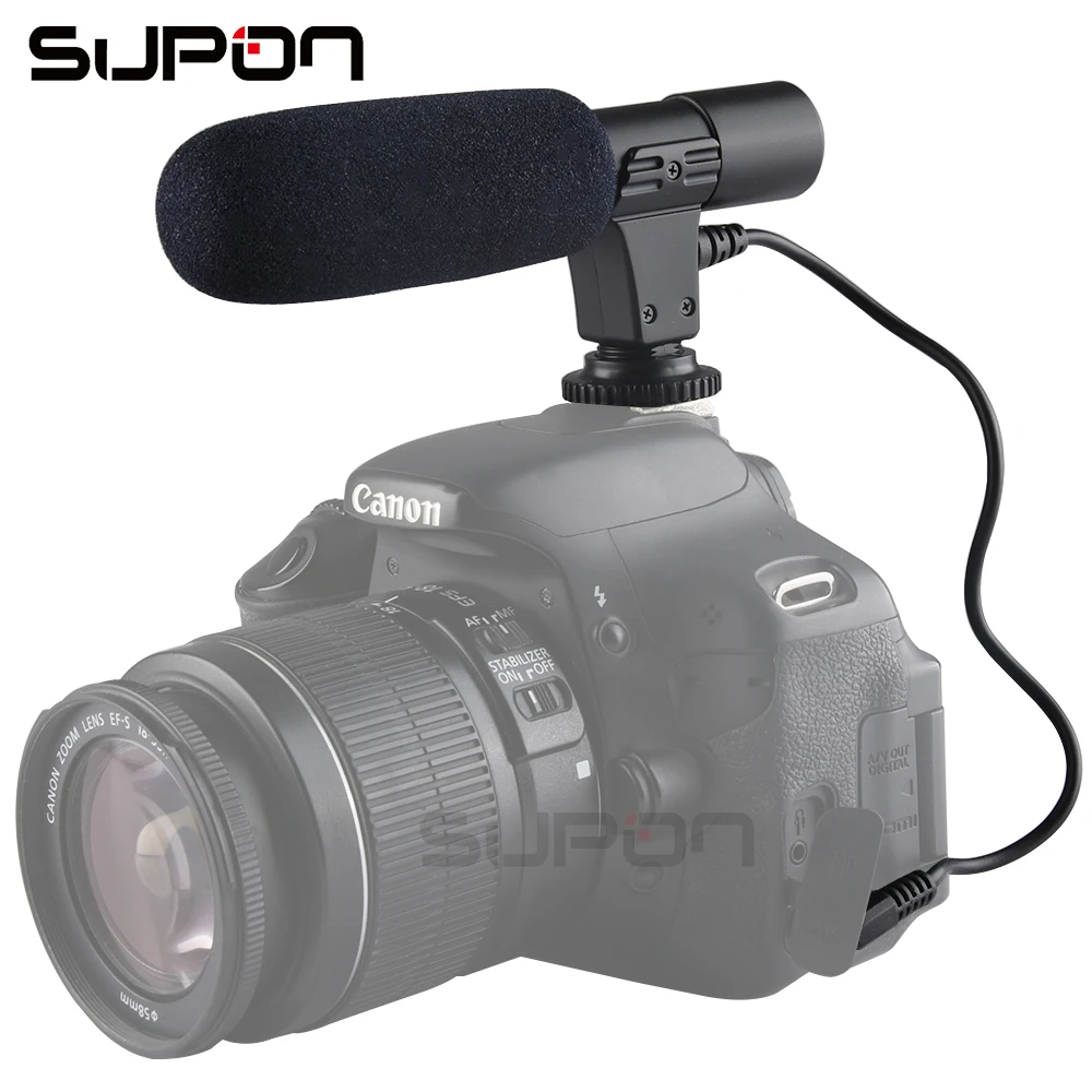SUPON New MIC 01 DV Recording Stereo Microphone Mic For all 3.5mm hot shoe DSLR universal Canon