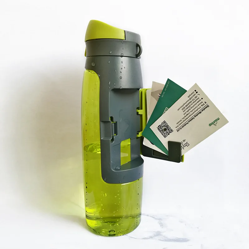 Outdoor Sports Water Bottles Creative Sport Kettle Plastic Drink Bottle With Storage Wallet Portable Card Holder Function 750ml