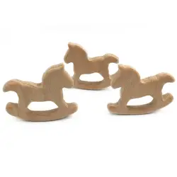 Бук деревянный Троянский конь кулон Детские деревянные кольцо-прорезыватель деревянные игрушки ручной с Прорезыватель