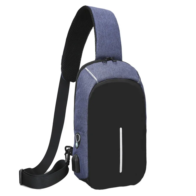 SHUJIN сумки через плечо туда и обратно Курьерская сумка водоотталкивающая сумка Для мужчин «Антивор» нагрудная сумка в стиле casual сумка на плечо - Цвет: Light Blue